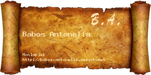 Babos Antonella névjegykártya